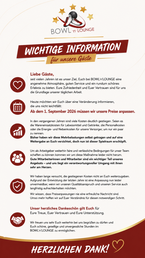 Preisanpassungen September 2026